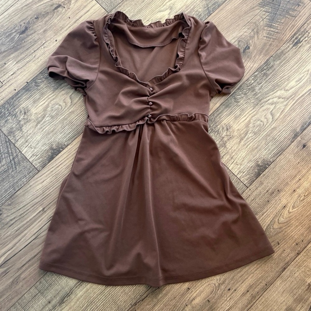 Women’s Babydoll Brown Blouse Size Small